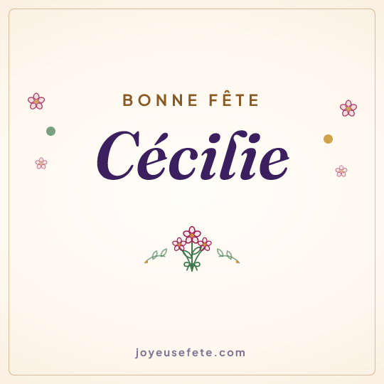 Image carrée « Bonne fête Cécilie » pour WhatsApp