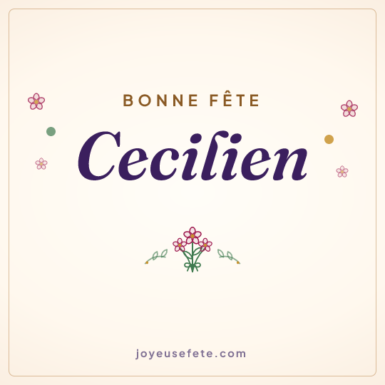 Image carrée « Bonne fête Cecilien » pour WhatsApp