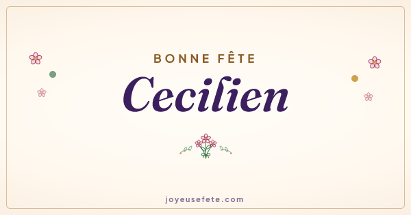 Image « Bonne fête Cecilien » au format large