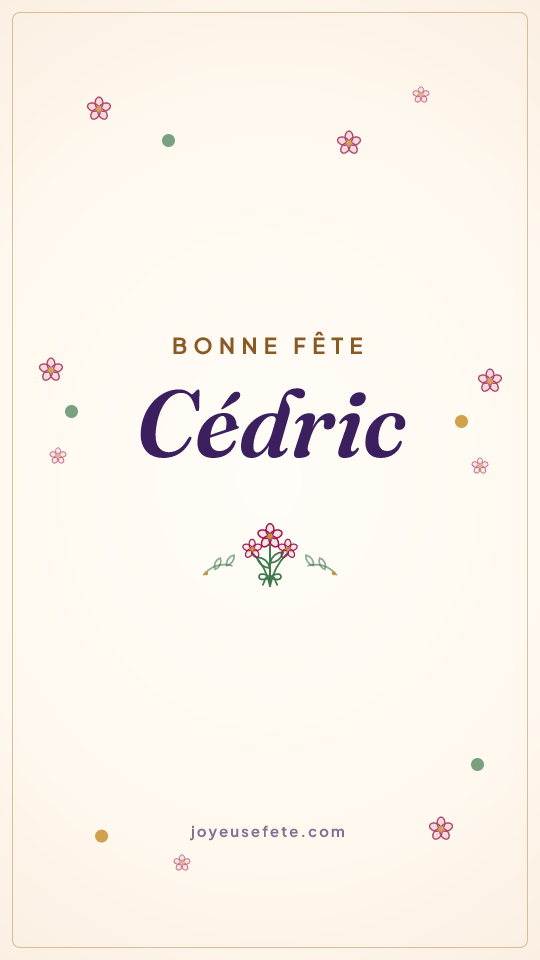 Image « Bonne fête Cédric » au format story