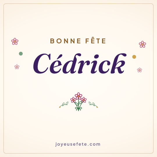 Image carrée « Bonne fête Cédrick » pour WhatsApp