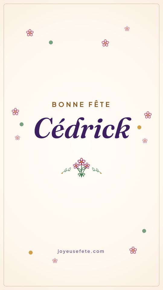 Image « Bonne fête Cédrick » au format story