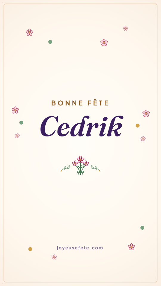 Image « Bonne fête Cedrik » au format story