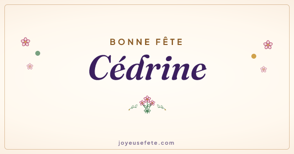 Image « Bonne fête Cédrine » au format large