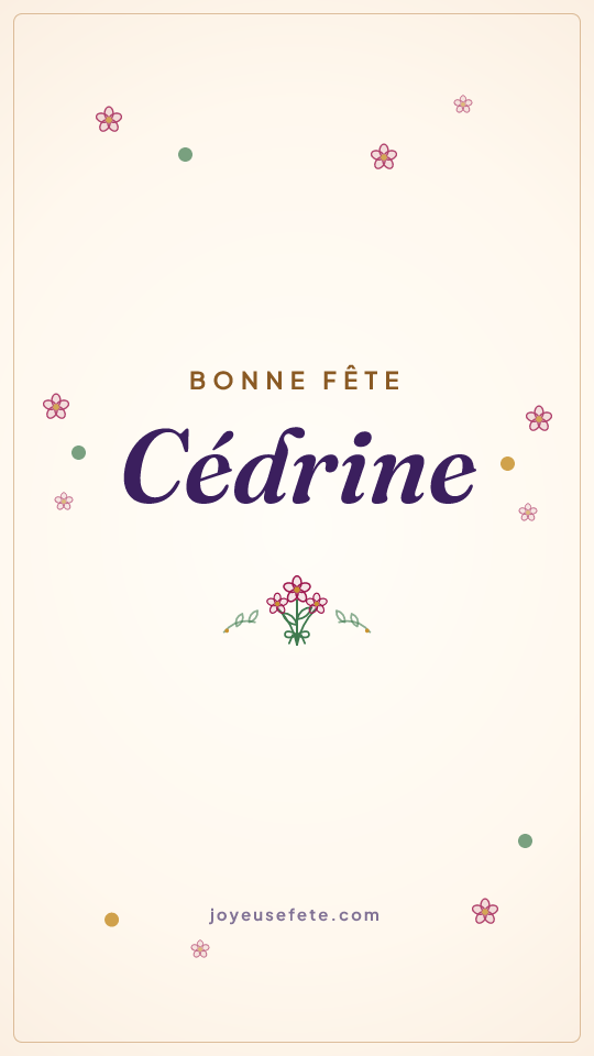 Image « Bonne fête Cédrine » au format story
