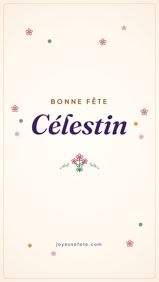 Image « Bonne fête Célestin » au format story