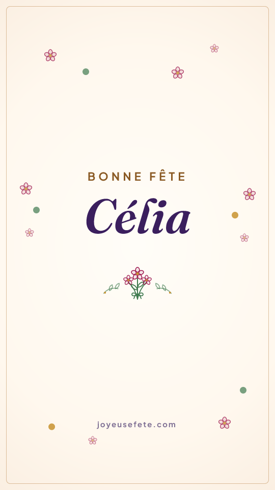 Image « Bonne fête Célia » au format story