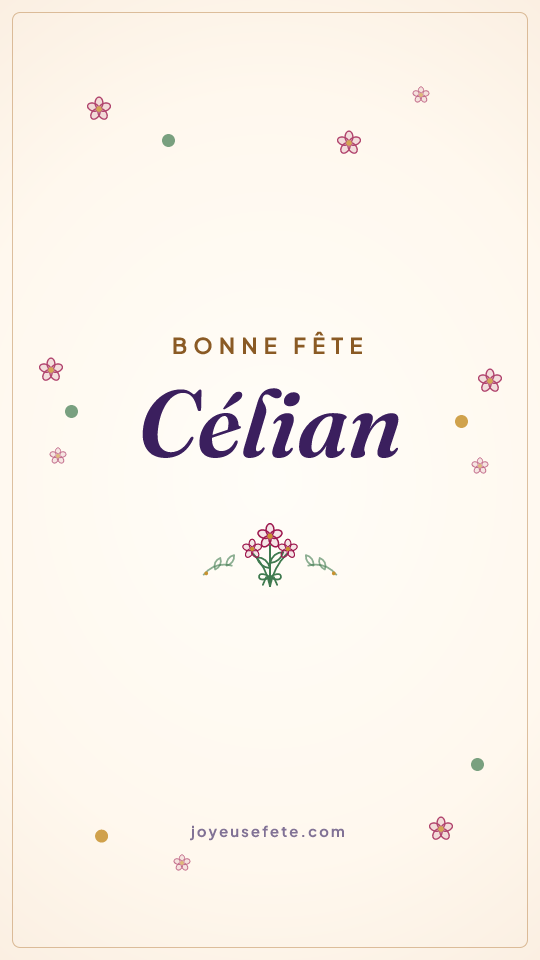 Image « Bonne fête Célian » au format story