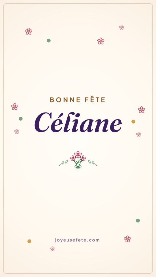 Image « Bonne fête Céliane » au format story