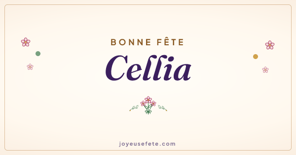 Image « Bonne fête Cellia » au format large