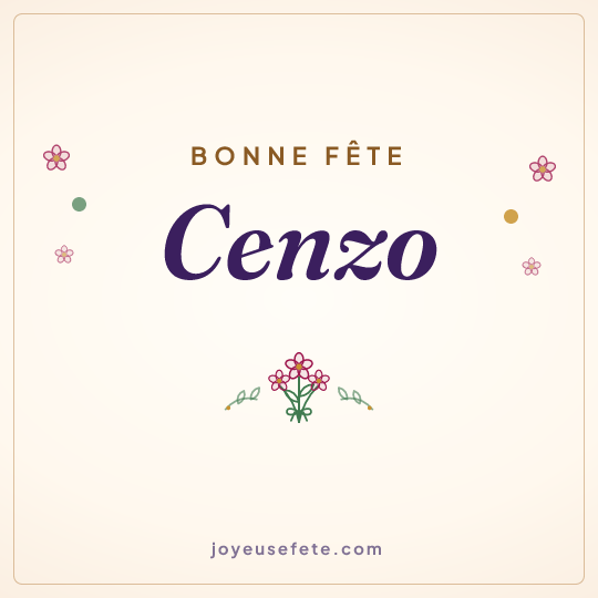 Image carrée « Bonne fête Cenzo » pour WhatsApp