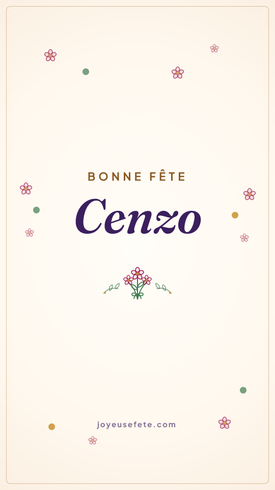 Image « Bonne fête Cenzo » au format story