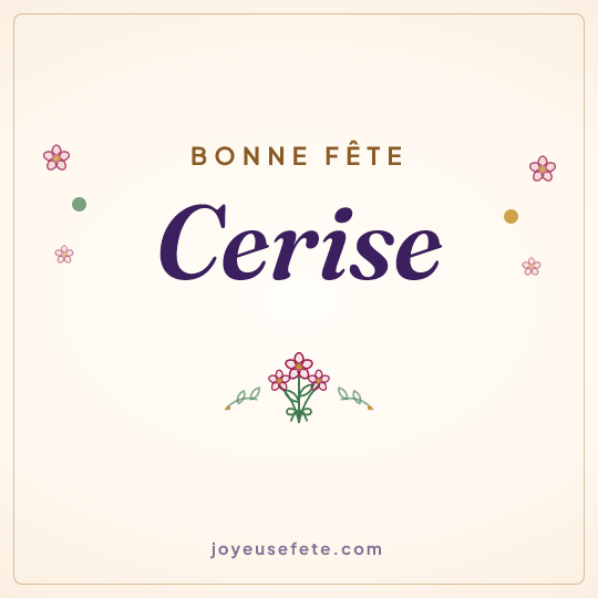 Image carrée « Bonne fête Cerise » pour WhatsApp