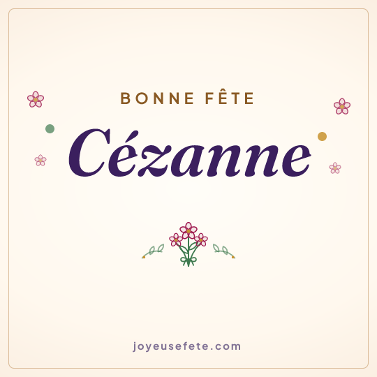 Image carrée « Bonne fête Cézanne » pour WhatsApp