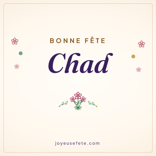 Image carrée « Bonne fête Chad » pour WhatsApp