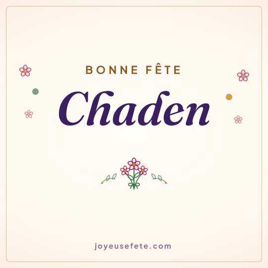 Image carrée « Bonne fête Chaden » pour WhatsApp