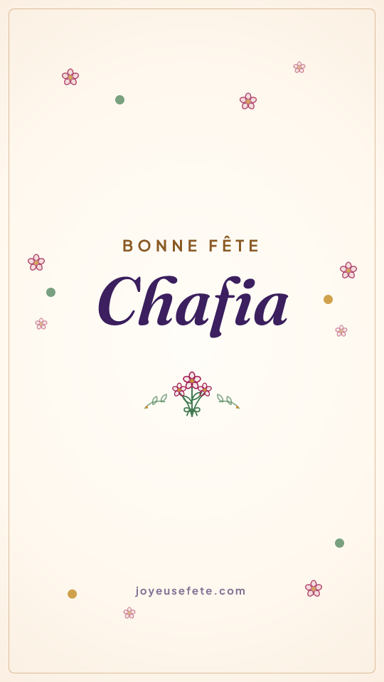 Image « Bonne fête Chafia » au format story