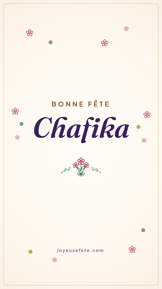Image « Bonne fête Chafika » au format story