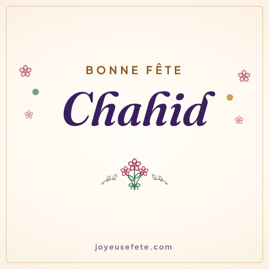 Image carrée « Bonne fête Chahid » pour WhatsApp