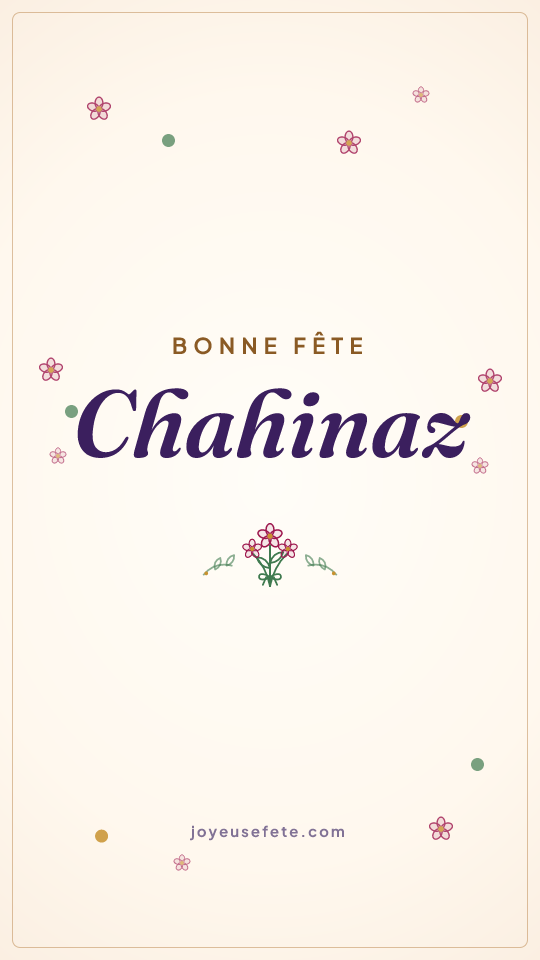 Image « Bonne fête Chahinaz » au format story