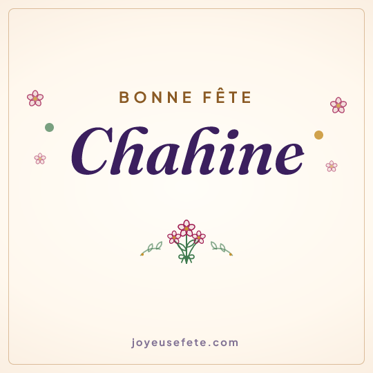 Image carrée « Bonne fête Chahine » pour WhatsApp