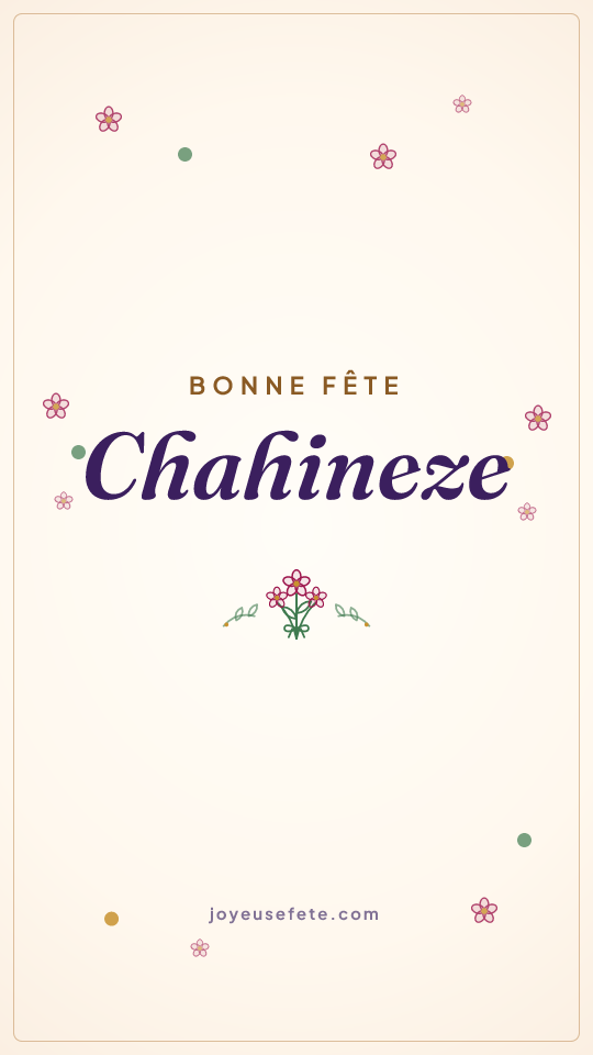 Image « Bonne fête Chahineze » au format story