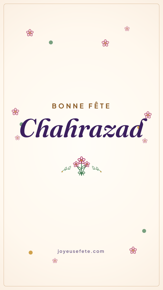 Image « Bonne fête Chahrazad » au format story