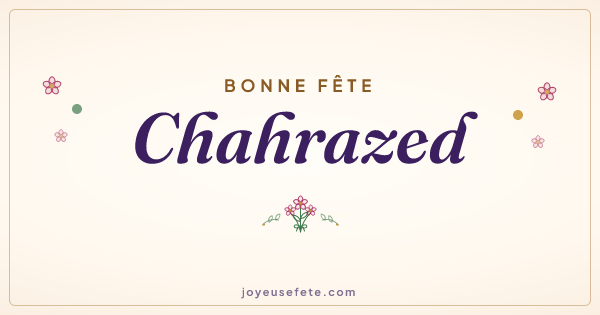 Image « Bonne fête Chahrazed » au format large
