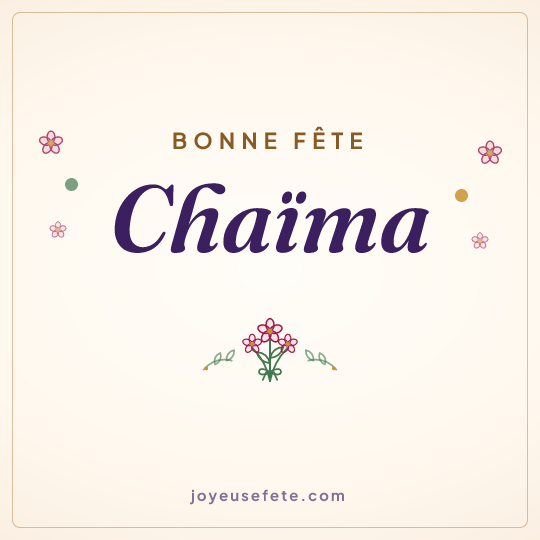 Image carrée « Bonne fête Chaïma » pour WhatsApp
