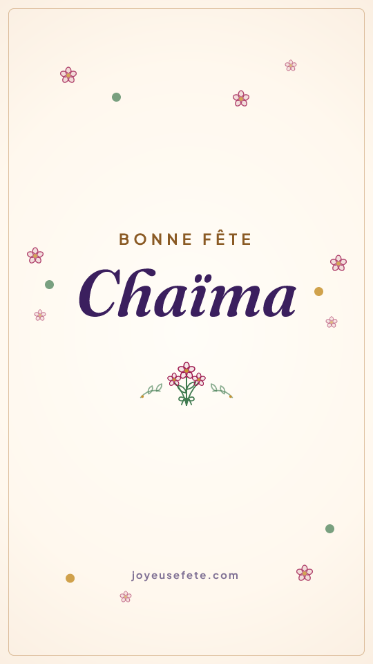 Image « Bonne fête Chaïma » au format story