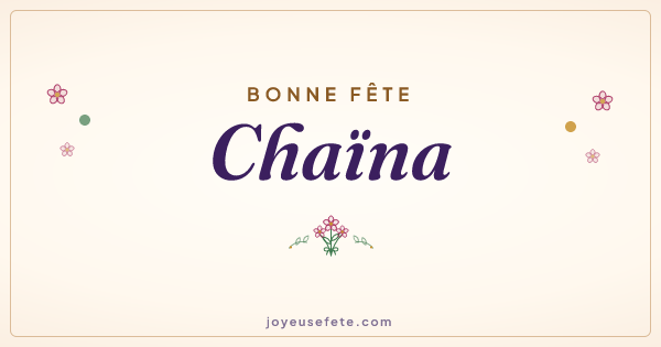 Image « Bonne fête Chaïna » au format large