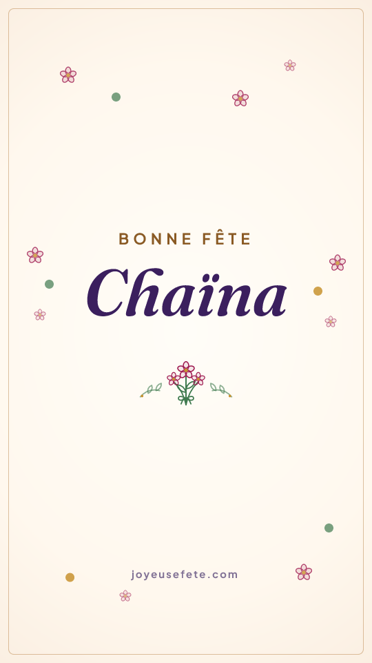 Image « Bonne fête Chaïna » au format story