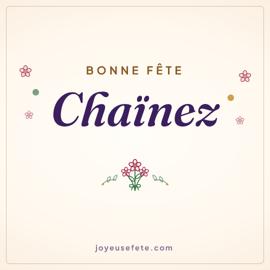 Image carrée « Bonne fête Chaïnez » pour WhatsApp