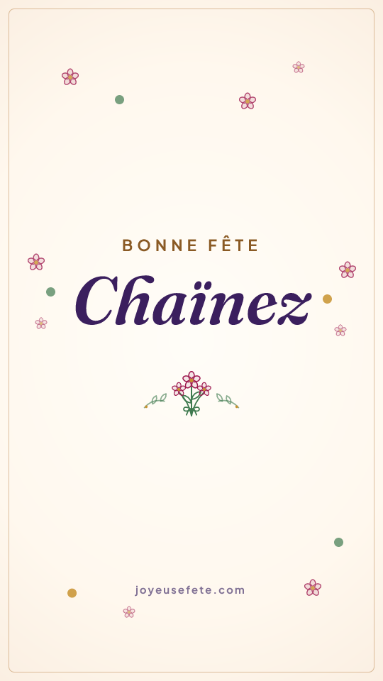 Image « Bonne fête Chaïnez » au format story