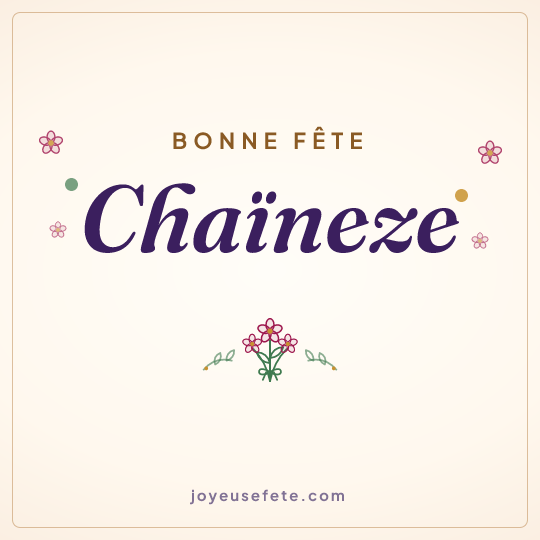 Image carrée « Bonne fête Chaïneze » pour WhatsApp