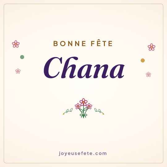 Image carrée « Bonne fête Chana » pour WhatsApp