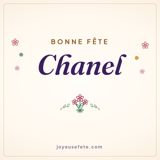 Image carrée « Bonne fête Chanel » pour WhatsApp