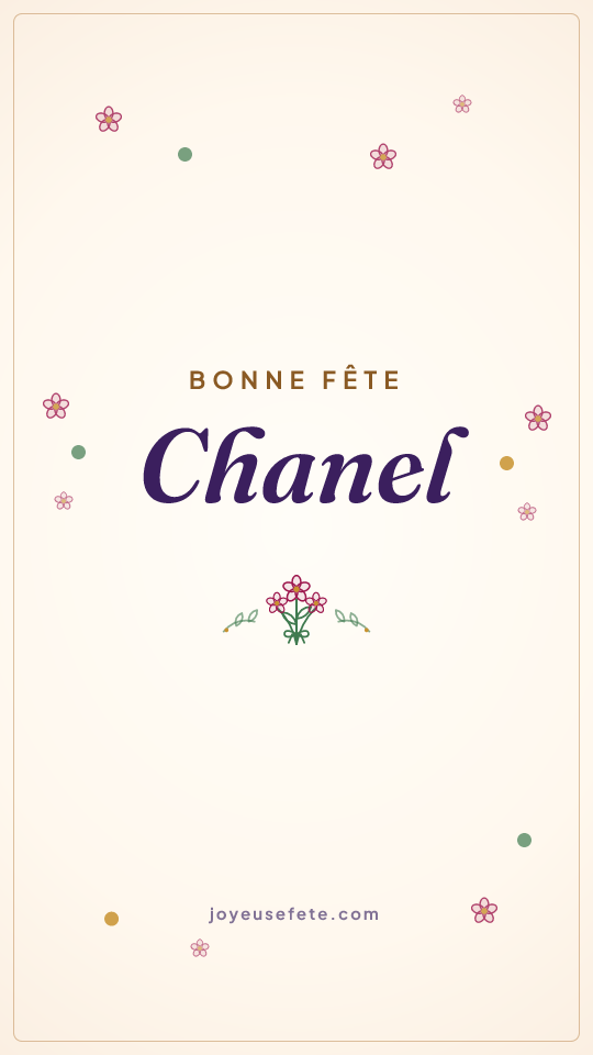 Image « Bonne fête Chanel » au format story