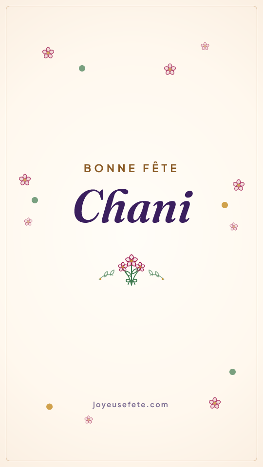Image « Bonne fête Chani » au format story