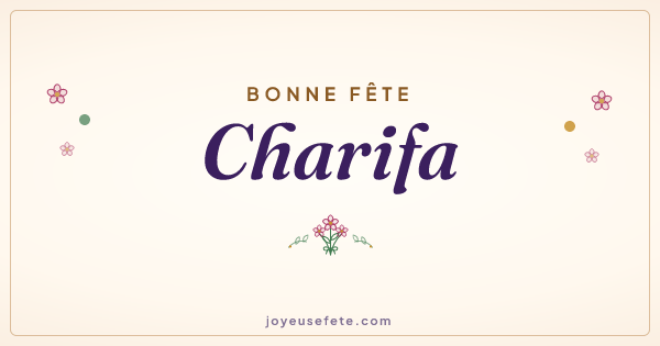Image « Bonne fête Charifa » au format large