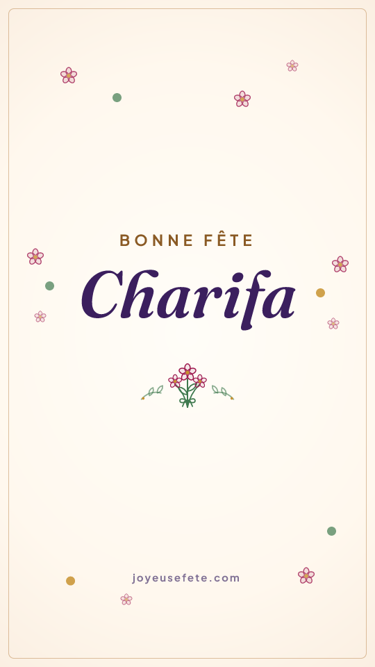 Image « Bonne fête Charifa » au format story