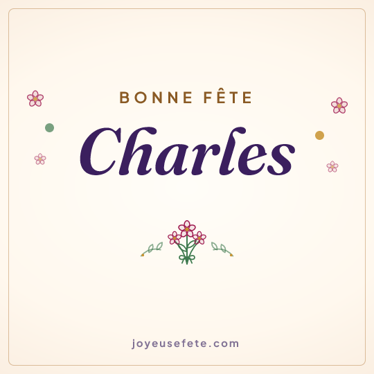 Image carrée « Bonne fête Charles » pour WhatsApp