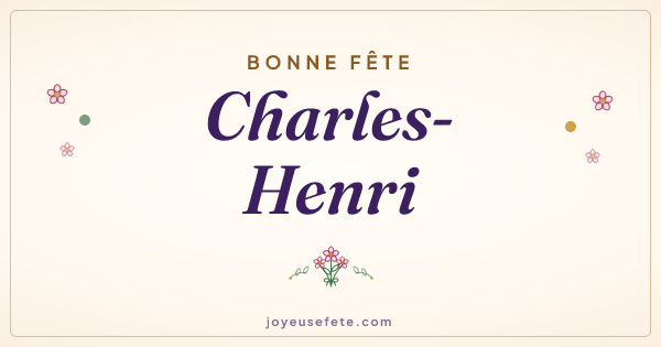 Image « Bonne fête Charles-Henri » au format large
