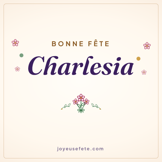 Image carrée « Bonne fête Charlesia » pour WhatsApp