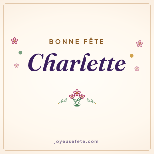 Image carrée « Bonne fête Charlette » pour WhatsApp