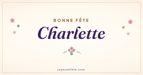 Image « Bonne fête Charlette » au format large