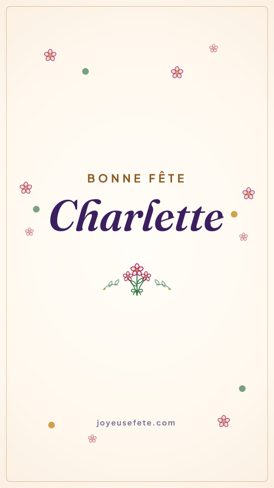 Image « Bonne fête Charlette » au format story