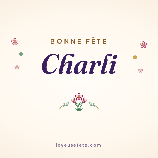 Image carrée « Bonne fête Charli » pour WhatsApp