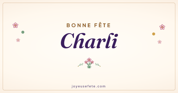 Image « Bonne fête Charli » au format large
