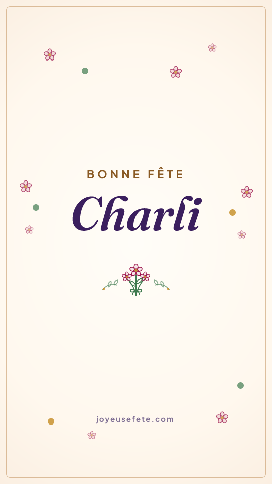 Image « Bonne fête Charli » au format story
